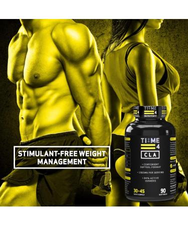 Time 4 CLA 1000mg Softgel Capsules - High Strength Premium Grade Conjugated Linoleic Acid - Supports Weight Management - Men & Women - 30-45 Day Supply - Buy Online on GoSupps.com