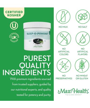 Maxi Health - Sleep Powder with Magnesium Inositol & L-Tryptophan - Zero Melatonin Non Habit Forming Sleep Aid - Easy Drink Mix Relaxing Sleep Drink Supplement for Bedtime 4.4 Oz Sleep-O-Powder 4.4 Ounce (Pack of 1) - Buy Online on GoSupps.com