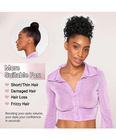 Dark Chocolate Brown Messy Bun Hairpiece | Elastic Drawstring Loose Wave Curly Ponytail Extension | Synthetic Hair Bun for Women Daily Use - Buy Online on GoSupps.com