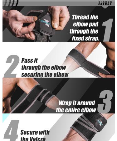 Buy Kcross Elbow Wraps for Weightlifting - 47 Strength Support Sleeves for Powerlifting Bench Press & Gym Workouts (Gray) - International Shipping Available - Buy Online on GoSupps.com