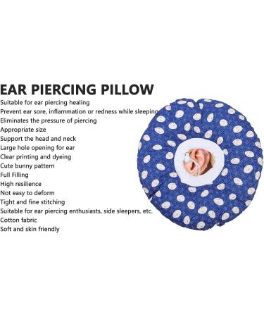 Comfortable Ear Pain Relief Cushion for Side Sleepers - Blue Cotton Earrage Cushion for Ear Hole Piercing | 11.4 inches - Buy Online on GoSupps.com
