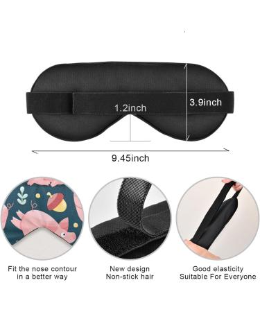 Haskirky Light Blocking Eye Mask - Breathable & Adjustable for Men and Women | Perfect for Travel, Yoga, Meditation | Comfortable Office Sleep Mask | Cute Pigs and Plants Design - Buy Online on GoSupps.com