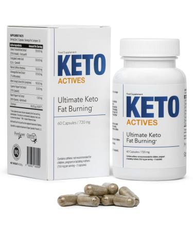 Keto Actives Premium - The Best -100% natural ingredients enormous fat burning removal of body fat on the waist hips and legs 60 capsules