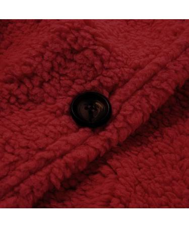 Hanxiulin Women's Fleece Plush Jacket - Fluffy Warm Zipper Wool Sweater | Winter Color Variants | Loose Slim Light Quilted Trench Coat 4XL Red - Buy Online on GoSupps.com
