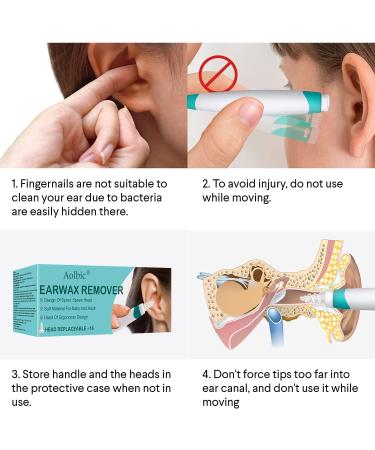 Aolbic Ear Wax Removal Spiral Tool Kit | Safe & Reusable for Adults & Kids | 16 Replacement Heads | Easy Ear Wax Removal - Buy Online on GoSupps.com