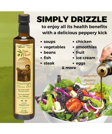 Papa Vince Olive Oil Extra Virgin - High Polyphenol, Unrefined, Sicilian Olive Oil from Italy - Keto & Paleo Friendly - Buy Online on GoSupps.com