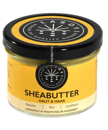 Lasoyi shea butter organic wild collection 100% traditionally unaffected (180ml) Manual Ghana vegan fair trade natural cosmetics plastic -free in glasses 180 ml (1 Pack) - Buy Online on GoSupps.com
