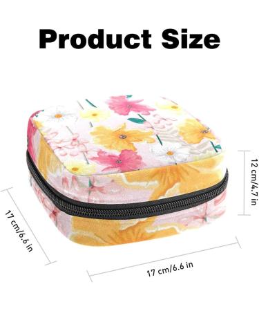 Anna Cowper Pink Flower Sanitary Napkin Storage Bag - Portable Period Pouch for Women and Teen Girls - Multi-colored - 1 Pcs - Buy Online on GoSupps.com