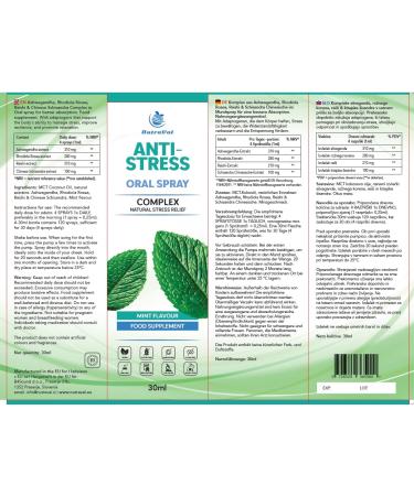  NutraVal Anti-Stress Oral spray with natural extracts of ashwagandha rhodiola reishi and schisandra chinoise Food supplement 30 ml - Buy Online on GoSupps.com
