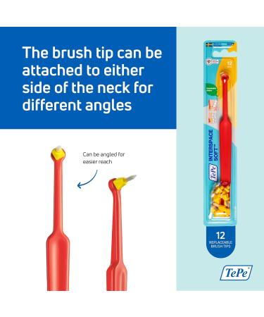 TEPE Interspace Soft Angled Toothbrush with Pointed Tuft - 1 Handle, 12 Detachable Brush Tips - Buy Online on GoSupps.com