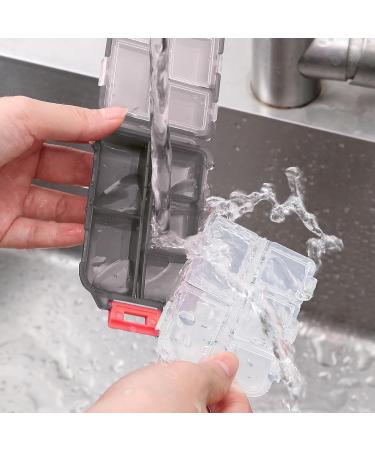 Zuihug 1Pack Travel Pill Organizer - Compact and Portable Pill Case - 10 Compartments - On-The-Go Pill Storage - Gray - Buy Online on GoSupps.com