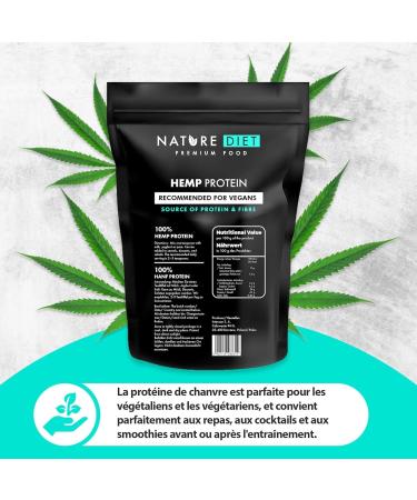 Nature Diet Prot ine de Chanvre | 500 g | Prot ine V g tale en Poudre | Riche en Fibres | Vegan Sans Gluten & Sans Lactose | Id ale pour Smoothies Shakes & P tisserie 500g - Buy Online on GoSupps.com