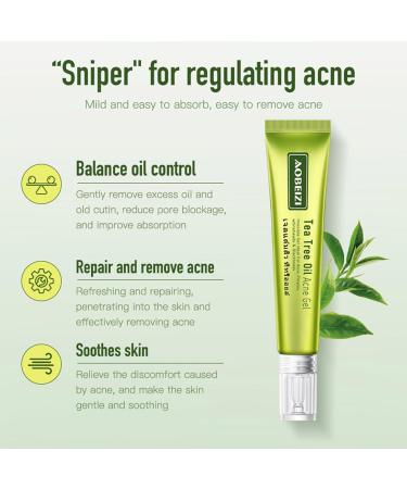 Tea Tree Oil Acne Gel - Acne Removal Cream & Skin Repair | Moisturizing Treatment for Acne Spots & Blackheads | 20g - Buy Online on GoSupps.com