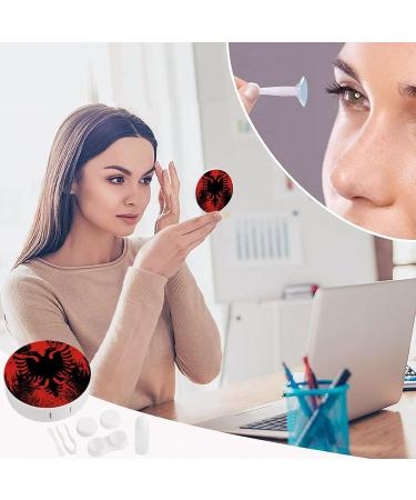 Albanian Flag Contact Lens Case Kit | Eye Care Holder with Mirror Tweezers & Solution Bottle - Perfect for Travel & Home - Buy Online on GoSupps.com