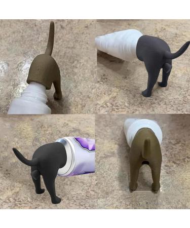 3 PCs Dog Butt Toothpaste Tops - Funny Toothpaste Attachments for Pets (Gray Brown Black) | International Shipping - Buy Online on GoSupps.com