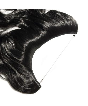 Buy Hair Extensions Secret Headband - 50cm Wavy Dark Black Invisible Crown Wire Hairpiece for Women | International Shipping - Buy Online on GoSupps.com