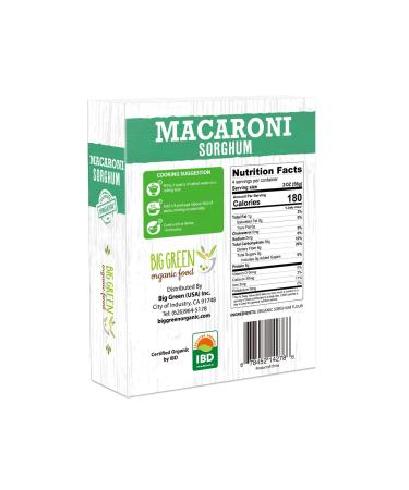 Big Green Organic Sorghum Macaroni 8.8oz - Gluten-Free, Non-GMO, Vegan - Buy Online on GoSupps.com