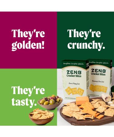 ZENB Cracker Bites - Gluten Free Healthy Snacks for Adults - Vegan Snack Variety Pack with 6g Protein per Serving x3 Delicious Flavours (3x120g boxes) - Buy Online on GoSupps.com
