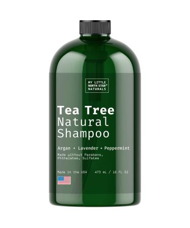 Tea Tree Shampoo, With Tea Tree Oil, Peppermint Oil, & Vitamin E, Dandruff Shampoo, Shampoo for Thinning Hair and Hair Loss, Sulfate Free Shampoo, Natural Made in USA, Packaging May Vary 16 Fl Oz (Pack of 1)