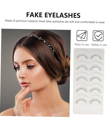 minkissy 5 Pairs Fake Eyelashes Handmade Eye Lashes Reusable Black Eyelash Segmented False Eyelash Soft Thick Lashes Lash Supplies Lash Stuff Simulation False Eyelashes Dense Fiber Adhesive - Buy Online on GoSupps.com