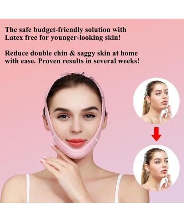 3 in 1 Reusable Double Chin Eliminator | V Line Lifting Chin Strap & Mask for Women - Pink - Buy Online on GoSupps.com