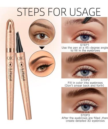 Eyebrow Pencil Waterproof Eyebrow Pencil 2024 New 3D Magic Waterproof Eyebrow Pencil with 4 Tips Natural Looking Eyebrows Dark Brown Suitable for Boys and Girls - Buy Online on GoSupps.com