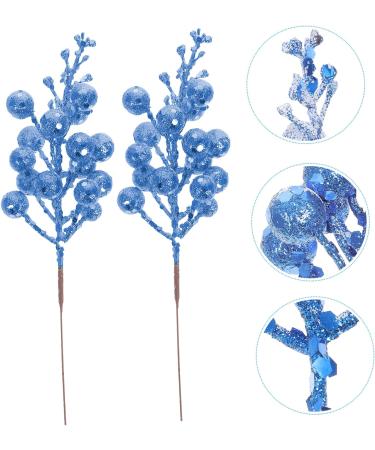 NOLITOY 10pcs Christmas Imitation Berries Blue Berry Stems Christmas Picks Decorative Sticks Faux Berry Rose Decorations Artificial Berry Stem Foam Christmas Tree and Silver Blue 19X5X5CM - Buy Online on GoSupps.com