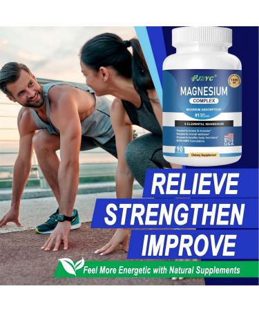 Magnesium Complex Supplement - 1000mg with 8 Magnesium Forms: Glycinate Citrate Malate Taurate & Orotate - Supports Muscle Function Bone Strength & Relaxation - Vegan Non-GMO - 180 Capsules - Buy Online on GoSupps.com