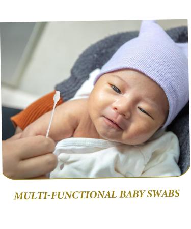 100pcs Double Ended Cotton Swabs - Baby Safety Ear Wax Cleaners | Large Tip Cotton Buds for Toddlers - Buy Online on GoSupps.com