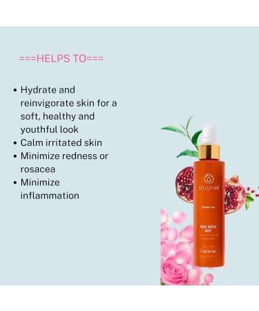 Hylunia Rose Water Mist 5.1 fl oz - Natural Vegan Skin Repair with Calendula & Pomegranate - Shop Internationally - Buy Online on GoSupps.com