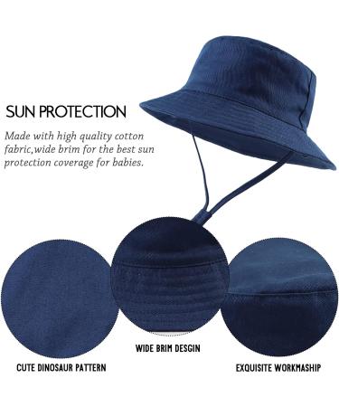 XIAOHAWANG Baby Boy Sun Hat - Toddler Dinosaur Bucket Hat for Beach - Navy, 1-2 Years - Buy Online on GoSupps.com
