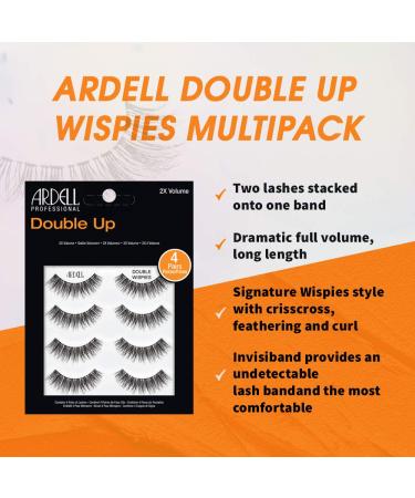 Ardell Double Up Wispies 4 Pairs - Pack of 1 | Long Lasting and Dramatic False Eyelashes - Buy Online on GoSupps.com