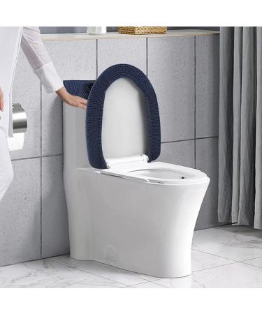 Stretch Toilet Cover Set - Navy Blue, Machine Washable Polyester Spandex Fabric - Buy Online on GoSupps.com