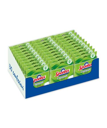 Spontex Spirenett Special x2 Spiral with recycled steel ideal against the hardest dirt of pots dishes and grills 30 packs
