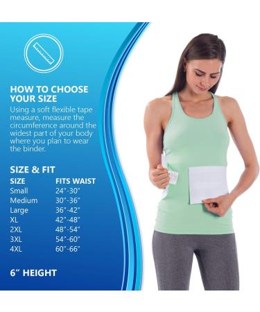 NYOrtho Tapered Abdominal Binder Compression Wrap - 36-42 Inch, 6 Inch High - Stomach Support Post Surgery - Buy Online on GoSupps.com