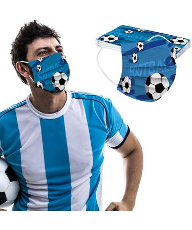50PC 3-Ply Disposable_Face_Mask with Football Patterns Design Breathable Comfortable for Women Men Adults Use - Buy Online on GoSupps.com