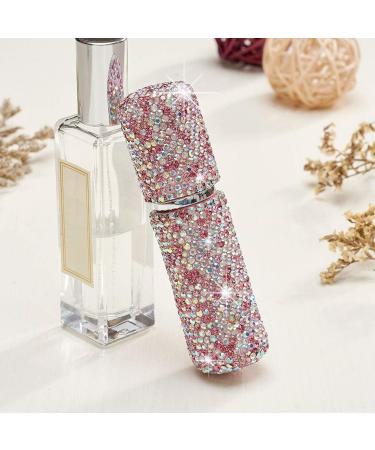 Portable Mini Refillable Perfume Atomizer - 10ml Pink Shiny Diamonds Spray Bottle for Travel & Outgoing - Buy Online on GoSupps.com