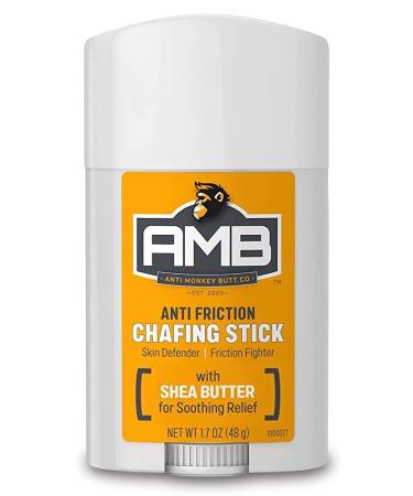 Anti Monkey Butt Anti Chafing Stick, Friction Fighter with Shea Butter and Almond Oil, 1.7oz