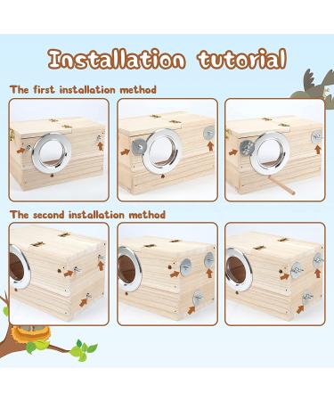 GINDOOR Parakeet Nesting Box - Natural Wood Breeding House for Small Birds - Buy Online on GoSupps.com