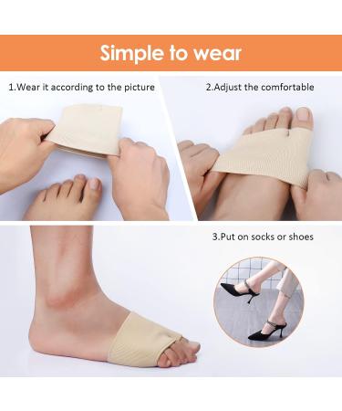 2 Pair Soft Gel Metatarsal Pads for Ball of Foot Pain Relief - Ideal for Mortons Neuroma, Metatarsalgia, Calluses, Blisters - Men and Women - Beige - Buy Online on GoSupps.com