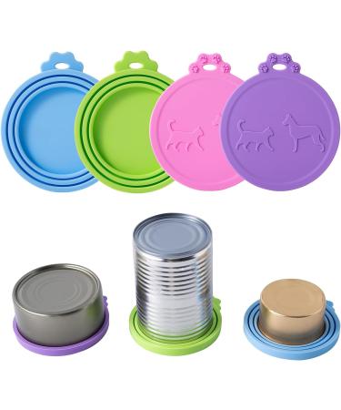SLSON 4 Pack Pet Food Can Covers Universal Cat Dog Food Can Lids 1 Fit 3 Standard Size Can Tops for Pet Food Storage 4 Colors - Buy Online on GoSupps.com