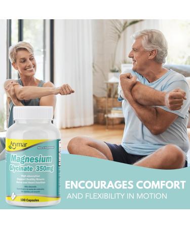 Arymar Magnesium Glycinate 350mg 100 Capsules (2 Pack) - Buy Online on GoSupps.com