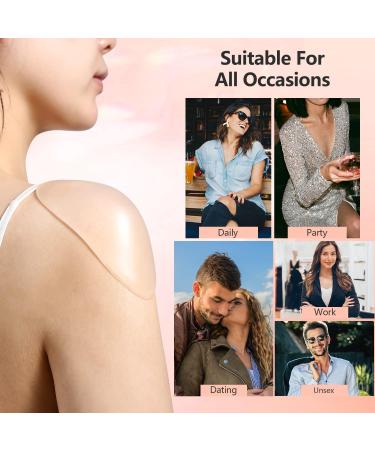 Deelessgz 3 Pairs Large Silicone Shoulder Pads - Anti-Slip Reusable Inserts for Women's Clothing Dress (Transparent) - Buy Online on GoSupps.com