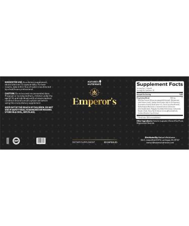 Emperor s Vigor Tonic - 100% Natural Herbal Supplement | Non-GMO No Stimulants Easy to Use | 60 Capsules 6 Month Supply | Made in USA 30 Count (Pack of 6) - Buy Online on GoSupps.com