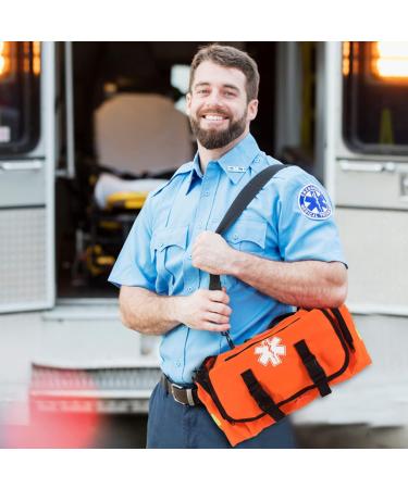 Fully Stocked EMT Trauma Bag with Tourniquet, Chest Seals, and First Aid Supplies - Orange - Buy Online on GoSupps.com