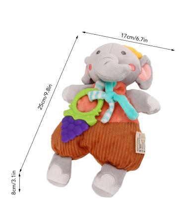 Soft Plush Newborn Cuddly Toy - Sensory Elephant Doll with Bite Ring for Baby Sleep & Comfort - Buy Online on GoSupps.com