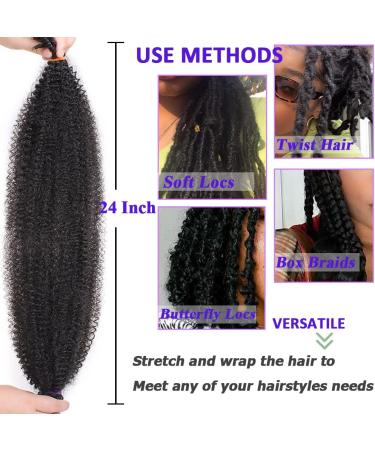 Leeven 24 Inch Pre-Separated Springy Afro Twist Hair 8 Packs Popping Spring Twist Hair for Marley Locs Braiding Hair 10 Strands/Pack Black Pre-fluffed Afro Kinky Curly Natural Hair Extensions /T30# 24 Inch (Pack of 8) T30# - Buy Online on GoSupps.com