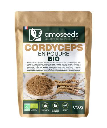 Cordyceps en Poudre Bio 50G | Qualit Sup rieure | Anti-fatigue Anti-stress nergie Immunit 50 g (Lot de 1)
