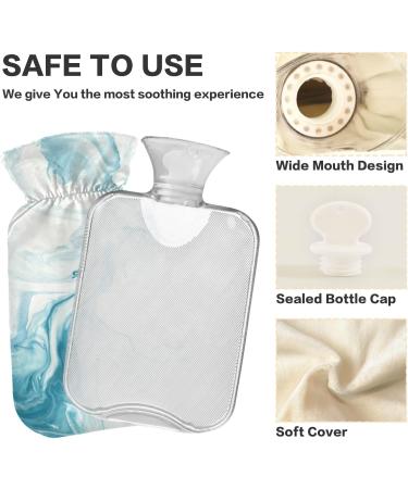 Blue Marble Hot Water Bottle with Cover - 2L for Pain Relief & Cramps Relief | International Shipping Available - Buy Online on GoSupps.com