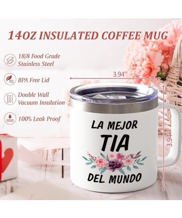 Lifecapido Aunt Gifts Tia Gifts from Niece Nephew Best Aunt Ever Gifts La Mejor tia Del Mundo Insulated Coffee Mug with Lid Mother's Day Christmas Birthday Gifts for Aunt Auntie 14OZ - Buy Online on GoSupps.com